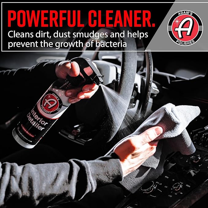 Adam's Polishes Interior Detailer 16 fl. oz - Total Car Cleaner, Protectant & Dressing | All Purpose Leather Conditioner | Vinyl, Dashboard, Screen, Seat Cleaner & More - Pack of 2