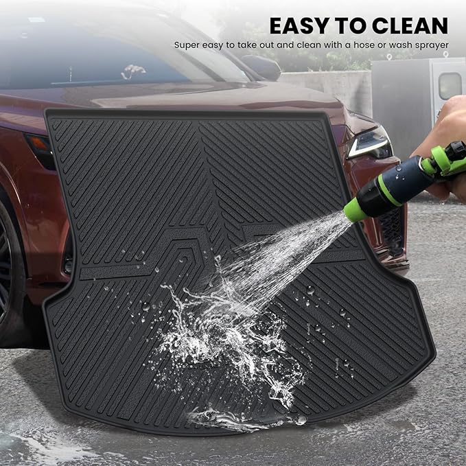 LASFIT Trunk Mat for Lexus RX/RX350/RX350h/RX500h 2025 2024 2023, All Weather TPE RX 350 Cargo Mats Custom Fit for Lexus RX350 Cargo Liner Front & Rear Trunk Liner, Black, Easy to Clean