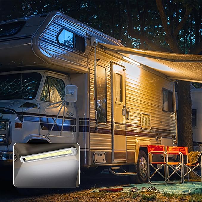 Enclosed Trailer 12v Led Light Bar, 120Leds 1500lm 8W DC 12 Volt Led Strip Lights with On/Off Switch, for Enclosed Cargo Trailer, Car Rv Van Truck Lorry Camper Boat Caravan Motorhome