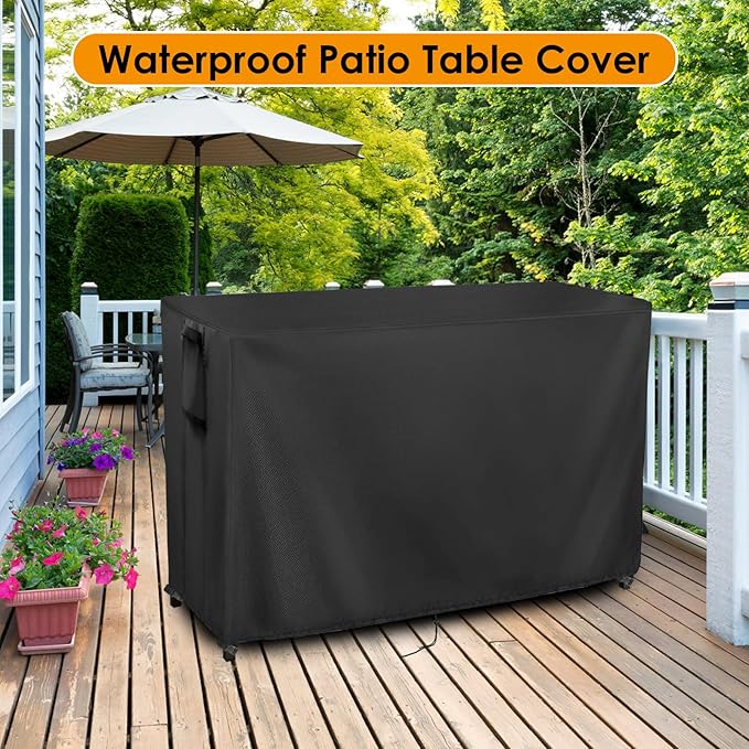 Kingling Outdoor Prep Table Covers, Waterproof Stainless Steel Table Cover Metal Table Cover Protection for Patio Kitchen Prep/Work Table - 72''L x 24''W x 55''H
