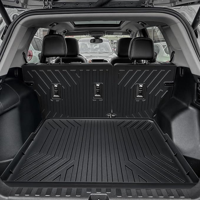 OEDRO Floor Mats for Chevrolet Equinox/GMC Terrain 2018-2024, Custom Fit TPE All Weather Trunk Mat with Backrest for Chevy Equinox Accessories, Anti-Slip Back Seat Protector for Equinox, Full Mat Set