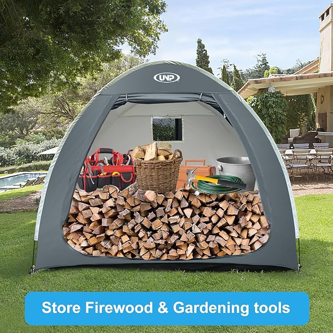 UNP Bike Storage Shed Tent, Portable Outdoor Bike Storage Tent with 210D Oxford Thick PU4000 Waterproof for 1/2/3/4 Bikes, Bike Covers Storage Shed Tent for Bicycles, Lawn Mower, Garden Tools