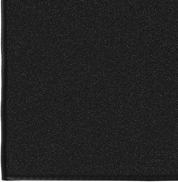 Ottomanson Hallway Runner Rug 2'2" x 6' Non Slip Solid Area Rugs Easy to Clean Laundry Rug Runner Durable & Pet Friendly Floor Carpet Runners for Hallways Entryway Living Room Kitchen, Black