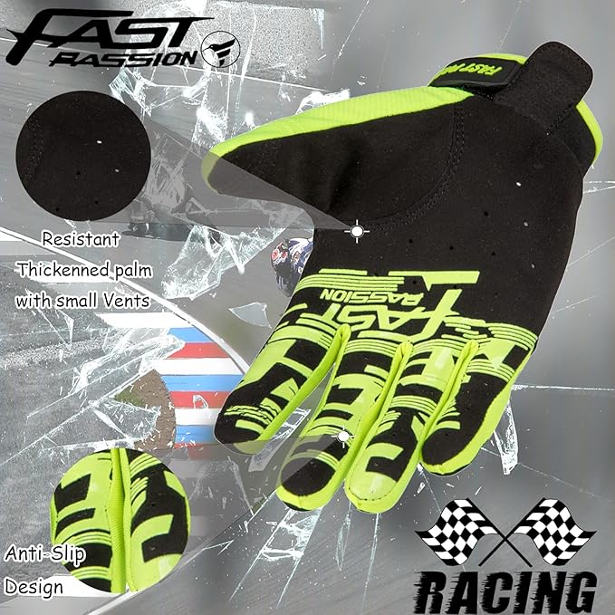 Motorcycle Gloves for Men/Women - Dirt Bike & Motocross Gloves with Anti-Slip ATV BMX MX MTB Riding Cycling Features