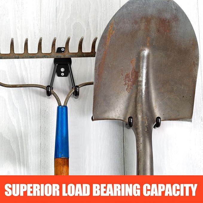 2 Pack Garage Hooks with Anti-Slip Coating Heavy Duty Wall Mount Hooks for Garage Storage and Hanging Hoses Bike Garden Tools Ropes etc
