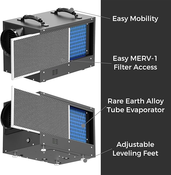 ALORAIR 120 PPD Commercial Dehumidifiers with Pump and Hose, Crawl Space Basement dehumidifier, Industry Water Damage Unit, Compact, Portable, Auto Defrost, Memory Starting
