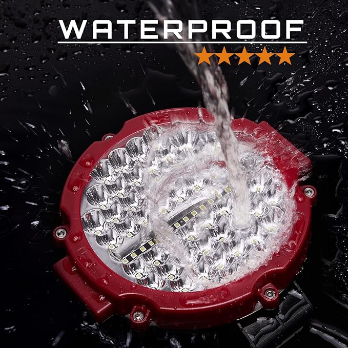 Round LED Light Pods, 7 Inch 120W 10000lm LED Off Road Driving Auxiliary Fog Lights 12V 24V for Trucks ATV SXS RZR UTV Golf Cart 4x4 Car Offroad Lighting Waterproof (2 Pack)