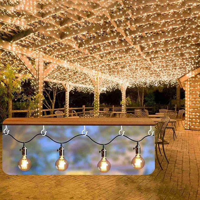 48 PCS Q-Hanger Hooks, Screw Hooks for Outdoor String Lights, Safety Buckle Design Cup Eye Hook for Hanging Christmas Lights, Plants, Mounted on Wall Ceiling, Include 1 Wing Nut Driver, White