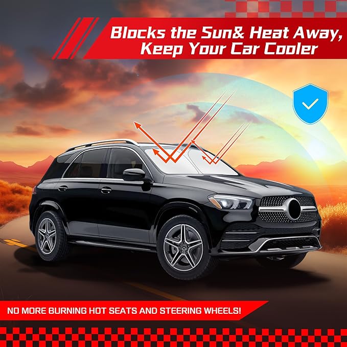 ARISMOTOR Windshield Sun Shade for Mercedes Benz GLE 350 450 2020-2025, Custom Fit Foldable Front Window Sunshade Sun Visor Protector, Block UV Rays Keep Your Car Cooler