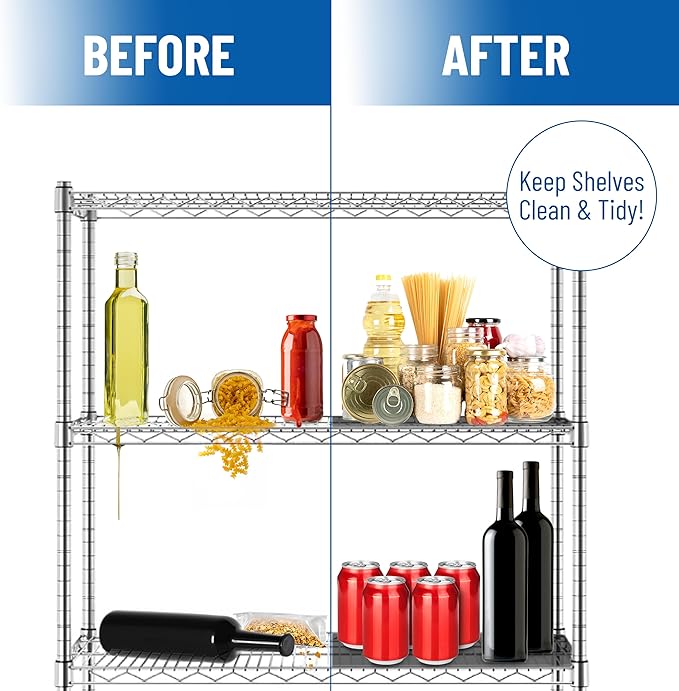 Sterling Shelf Liners Wire Rack Covers: Plastic Shelf Liner Cover for Wire Shelving: Cover Mats for Shelves in Pantry, Closet, and More: 18x48 Inch: Clear, Set of 4