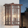 2-Light Outdoor Wall Light E26 Base Metal Frame - Brown Exterior Waterproof Lanterns with Clear Glass,Porch Wall Mount Lighting for Garage, Patio(Bulb not Included)
