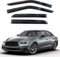 KPY Window Visor Compatible with Infiniti Q50 2014-2022, 4PC Rain Guard Side Window Vent Deflectors Tape-On Mugen Style, 2014 2015 2016 2017 2018 2019 2020 2021 2022