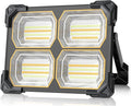 500W Led Work Light Rechargeable,42000MAh Solar Portable Light, 42000LM Magnetic Work Lights, 326 Led Battery Work Lights with Stand 5 Lights Modes IP66 Waterproof for Outdoor Camping Car Repairing