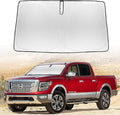 Sunshade Car Windshield Sun Shades for Titan 2024 Pickup Front Window Shield for Nissan Titan 2016-2023 Windshield Cover for 2021 2022 Nissan NV 1500 3500HD Van Minivan Foldable Sun Visor Accessories