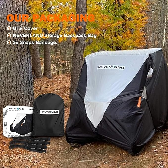 Neverland UTV Cover Waterproof 300D Heavy Duty 2-3 Seater/4-6 Seater 4 Door Side by Side Covers All Weather Protection Compatible with Polaris RZR Can-Am Maverick Defender Kawasaki