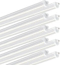 Ensenior 10 Pack 4 FT Led Shop Lights, 5000K Daylight, 5000LM Super Bright, 36W Equivalency 468W, Commercial Bay Lighting, U-Shaped Linkable Shop Lights Plug in for Garage, Workshop, FCC Certified