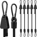 Adjustable Bungee Cords with Hooks, 6 Pack Heavy Duty Outdoor Carabiner Bungee Cord, Black Super Elastic Bungee Straps Easily Adjust from 7" to 36", Great for Cargo, Camping, Bike Racks, Tents