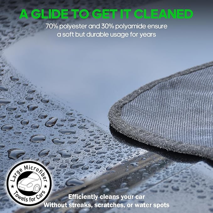 4 Pack Microfiber Towels (36"x 24") Extra Large Ultra Absorbent Drying Towel for Cars and Trucks, Without Streaks, Scratches, or Water Spots