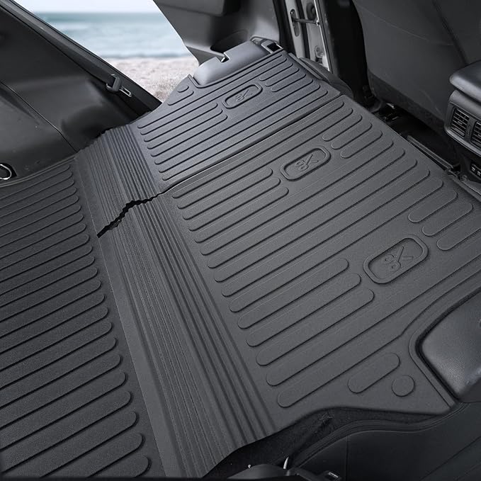 Floor Mats Set Cargo Liner with Backrest Cover for 2019-2025 Toyota RAV4(Include Hybrid), All Weather TPE Full Mat Set for RAV4 Accessories