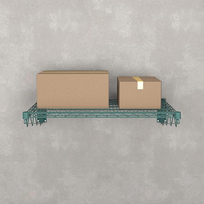 24" x 36" Green Epoxy Wire Wall Mount Shelf