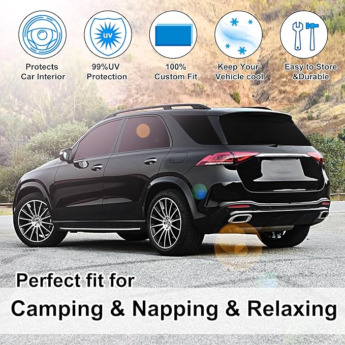 TINGLU Window Shades for Mercedes Benz GLE 350 450 2020-2024 Accessories Car Side Full Windows Rear Triangular Windshield Sun Shade Sun UV Rays & Privacy Protection for Camping Napping Relaxing 10PCS