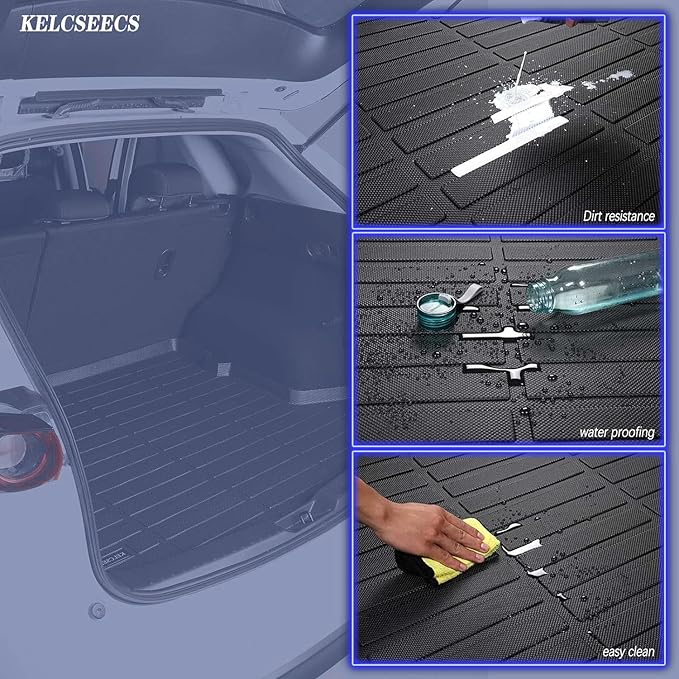 KELCSEECS Floor Mats & Cargo Liner Custom for 2021 2020 2019 2018 2017 2016 Hyundai Tucson Car Mats Automotive Cargo Mat Trunk Mat Hyundai Tucson All Weather Floor Mats Trunk Liner Black