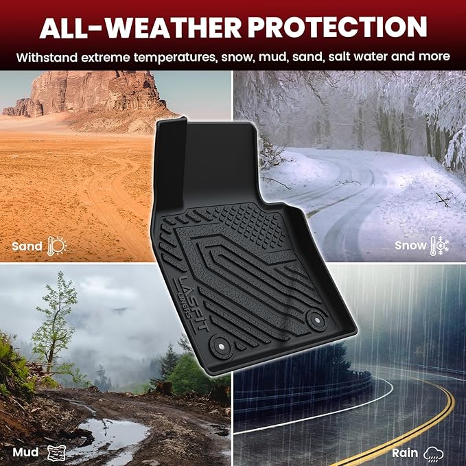 LASFIT Floor Mats & Cargo Mat Fit for Mazda CX-30 2025-2020 Custom Fit TPE All Weather Car Mats 2025 2024 2023 2022 2021 2020 Floor Liners & Trunk Mat Full Set Accessories for Mazda CX30, Black