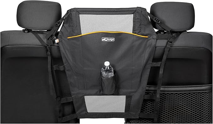 Kurgo Backseat Dog Barrier for Cars & SUV, Automotive Pet Barrier, Backseat Barrier for Dogs, Reduce Distractions While Driving, Mesh Opening, Easy Installation, Storage Pockets, Universal Fit