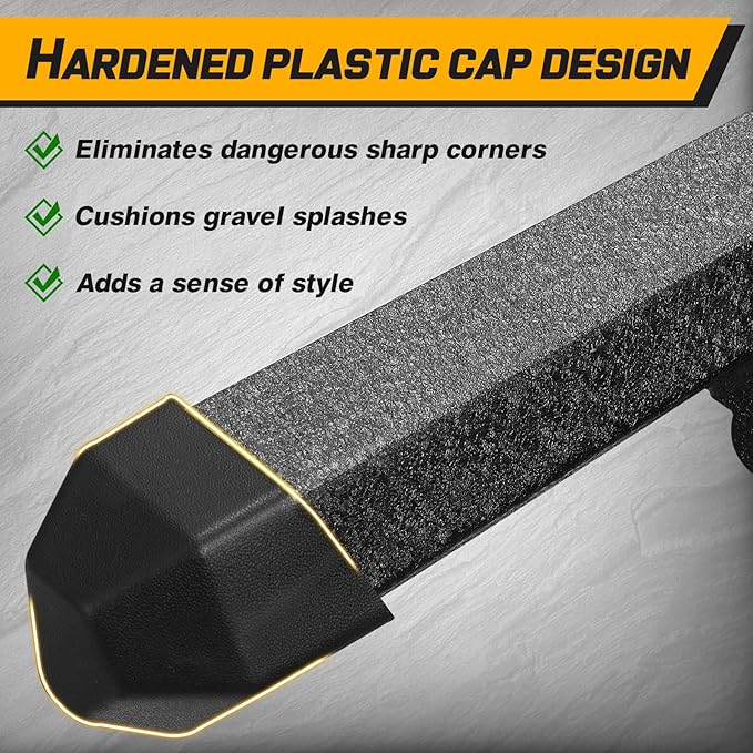 Running Boards Side Steps Compatible for Vehicle 2004-2023 Nissan Titan Crew Cab & 2016-2023 Titan XD Crew Cab. Dual-Stage Textured Black Powder Nerf Bars Step Rails. (BCKA85515-C)