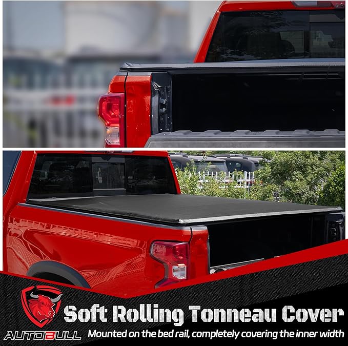 Soft Roll-up tonneau Cover Compatible with 2022-2025 Toyota Tundra 6.5ft Bed, PVC Top Alloy Steel Structure