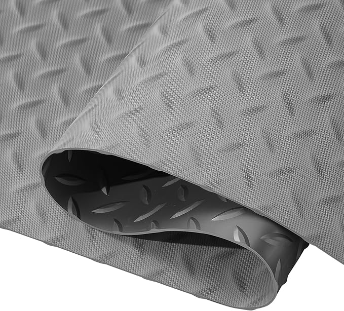 VEVOR Floor Mat, 13 x 4.9 FT PVC Flooring Roll, Non-Slip Diamond Texture, 64.58 sq.ft Covering Space, Garage Mats for Under Cars, Gyms, Boats, Car Trailer, Silver