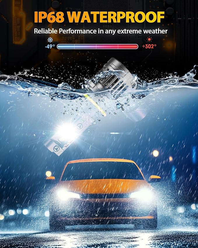 FAHREN 𝐍𝐞𝐰𝐞𝐬𝐭 H11 9005 LED Bulbs Combo, 𝟏𝟎𝟎𝟎𝟎𝟎𝐋𝐌 10X Super Brighter, 1:1 Size Easy Installation 9005 H11 Driving Light Bulbs, Plug-N-Play Canbus Ready, Pack of 4
