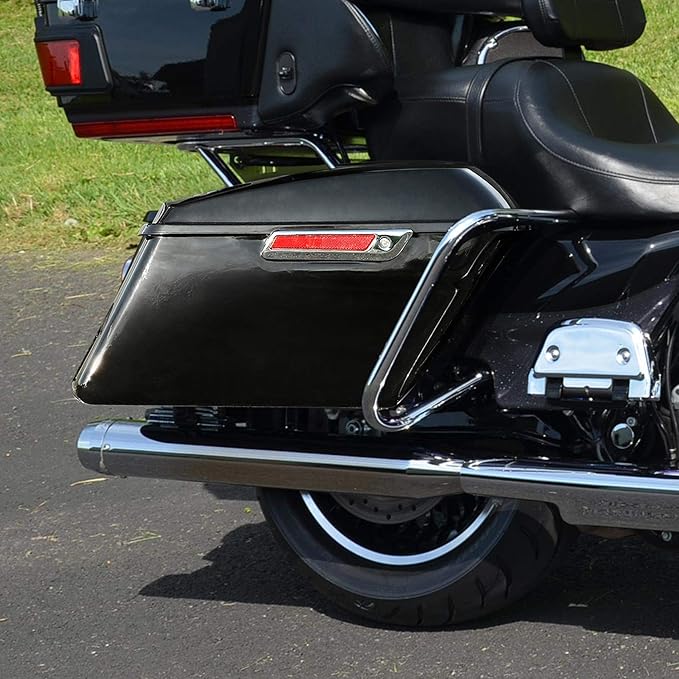 XFMT Vivid Black Motorcycle Saddlebags Hard Saddle Bags W/Chrome Conversion Bracket For Harley Softail Heritage Deluxe 1984-2017