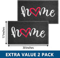 EARTHALL Door Mat 2-Pack Outside Inside Home Doormat 30"x17.5" Durable Floor Mat Non Slip Rug Ultra Absorb Mud Easy Clean Front Doormat for Garage, Entryway, Patio, High Traffic Areas, Black