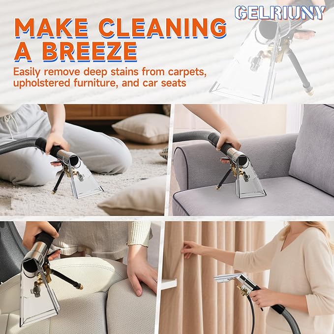 Upgraded Vacuum Cleaner Extractor Kit Compatible with Shop Vac, Carpet and Upholstery Cleaning Extractor Hose Kit with Wand, Hose, and Adapter for Home and Car Cleaning, 10-Ft Vacuum Cleaner Hose