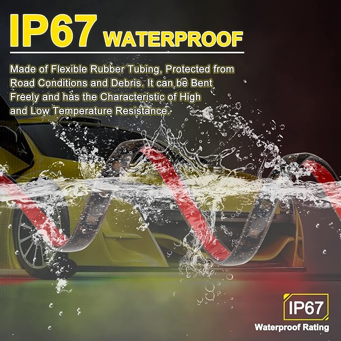 OPP ULITE Car Underglow Light Strip Dream Chasing Color, Upgraded Silicone Material, 212 Modes, 360pcs Led, APP Control Underbody Lights, 90x120x90, 6PC Pack