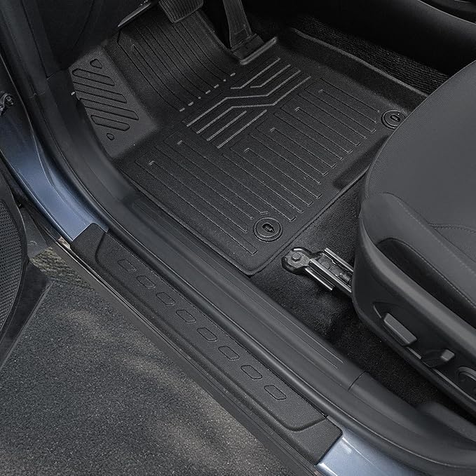 Floor Mats Set for 2022-2025 Hyundai Tucson Gas, Full Coverage All Weather Floor Mats Cargo Mat with Backrest Protectors & Door Sill Guards for Tucson Accessories(Not fit Hybrid)