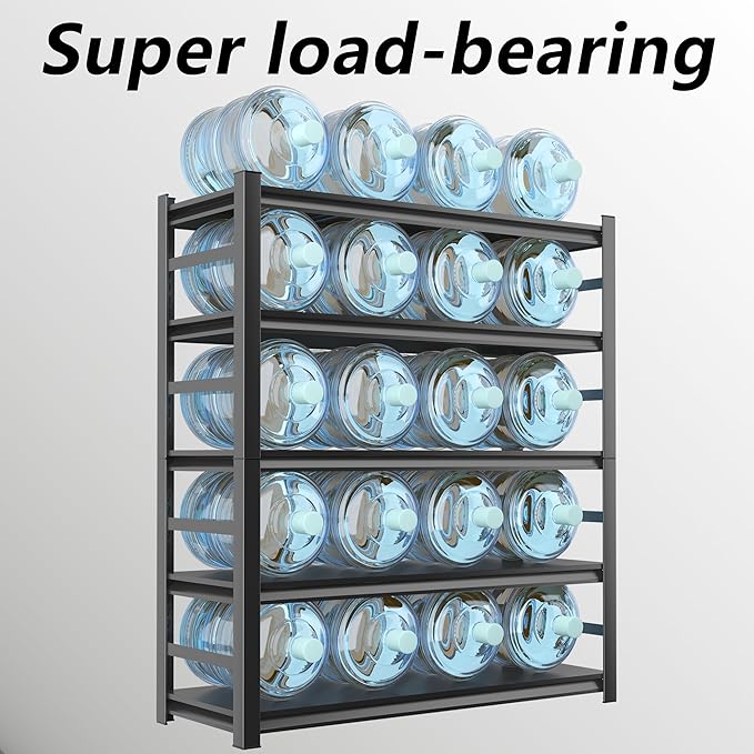 【Industrial Metal Adjustable Storage Shelving Units】Heavy Duty Steel Wire Rack for Garage, Basement, Shed & Kitchen - Standing Organizer Shelf with Black Finish - Tool Pantry Utility Storage Solution