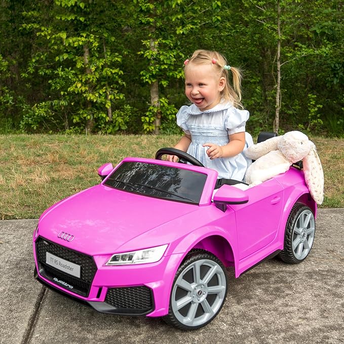Electric Car for Kids, Licensed Audi 6V Kids Ride on Car Toy for Toddlers with Remote, Bluetooth - Pink