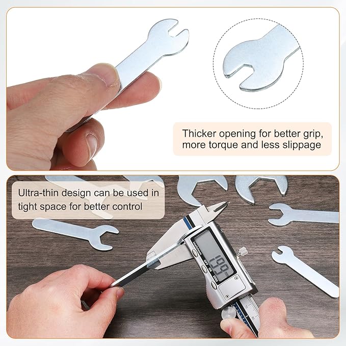 HARFINGTON 10pcs Small Wrench 4x66x1.5mm Metric U-Shaped Single Open Ended Spanner Super Thin Flat Head Galvanizing Wrench for Automotive Repair Furniture Assembly