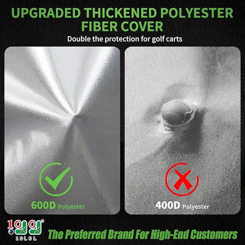 10L0L Heavy Duty Golf Cart Cover for 2/4 Passengers EZGO, Club Car and Yamaha, All Weather Outdoor Protection Weatherproof