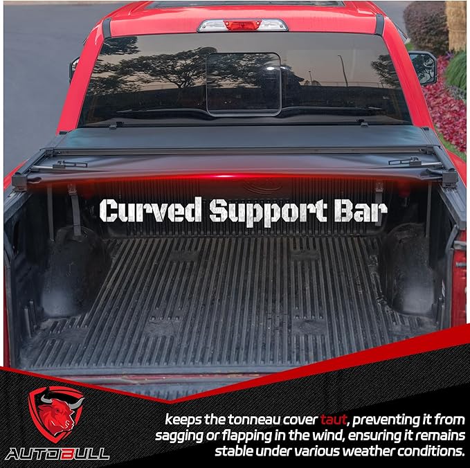 Soft Tri Fold tonneau Cover Compatible with 2022-2025 Toyota Tundra 5.5ft Bed, Vinly Top Alloy Steel Structure