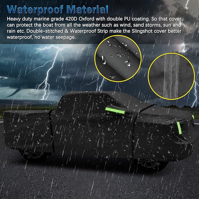 for Chevy Silverado 1500 Crew Cab 6.6 ft. Bed Truck Cover, Waterproof All Weather Car Covers with Zipper Windproof Heavy Duty Protection for 2000-2023 Silverado 1500/GMC Sierra 1500(UP to 241.7‘’L)