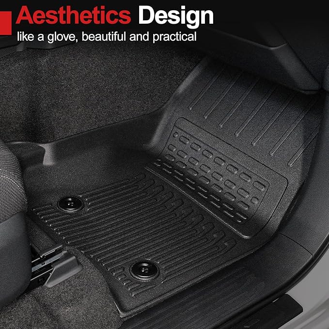 Floor Mats Set for 2025 Toyota 4Runner Fuel 5-Seater, Full Coverage All Weather TPE Car Mats with Cargo Mat & Trunk Backrest Protectors & 4 Door Sill Guards