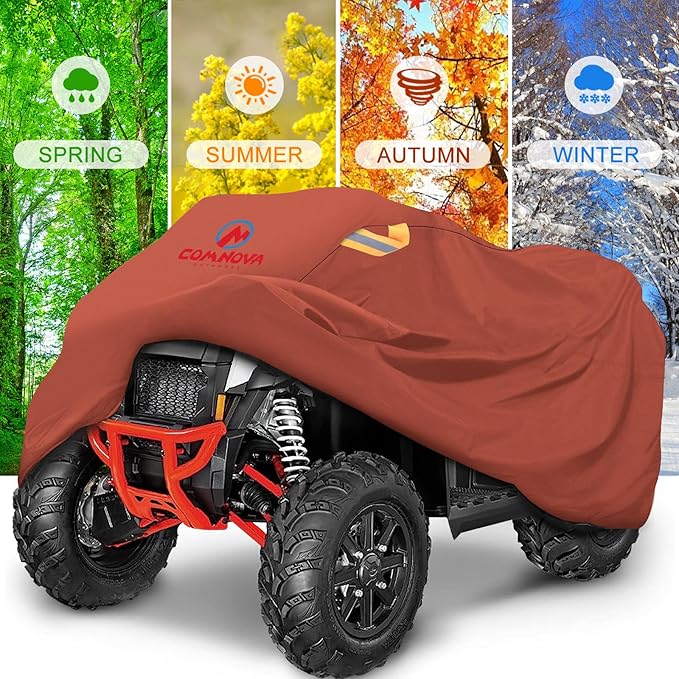 Comnova ATV Cover for 4 Wheelers - 84 Inch ATV Covers 600D Waterproof & Heavy Duty, Outdoor Four Wheeler Quad Cover All Weather Large for Polaris, Kawasaki, Arctic Cat, Honda, Yamaha and More