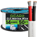 GEARit 14 Gauge Marine Wire, 14/2 AWG (50ft) Marine Grade Tinned Copper Oxygen Free, Duplex 2-Conductor Insulated Red & Black Electrical Cable for Boat, Automotive, RV, Camper, Trailer