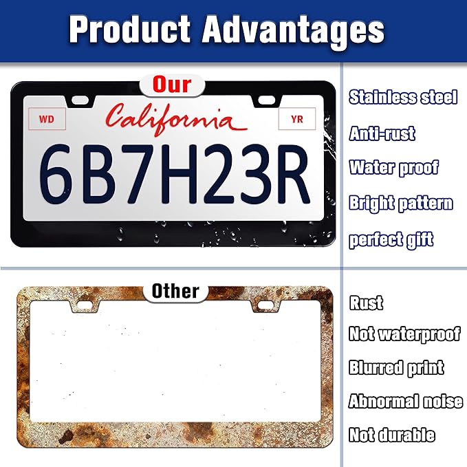 Beautiful Gemstone Pattern License Plate Frame Bling License Plate Holders Funny Stainless Steel Auto Accessory Bracket 2 Hole With Screws Universal Us Car License Plate Frames 6x12 Inch For Women Men