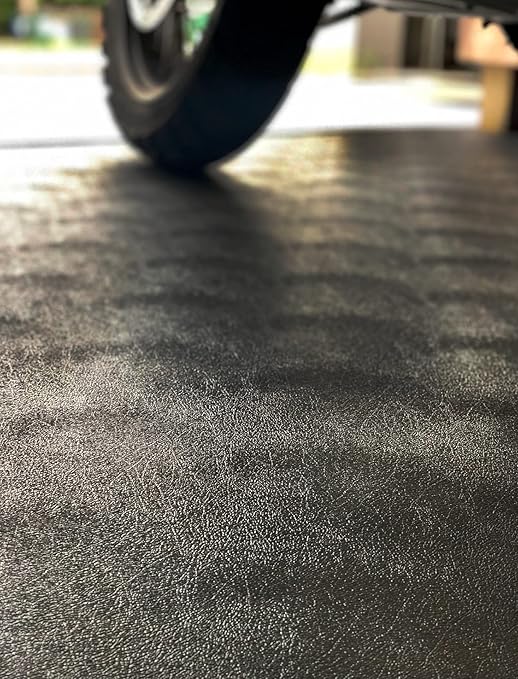 G-Floor Seamless Sheet Vinyl Shed Flooring Cover with Bonded Fibrous Backing - Levant Pattern (8' x 12', Slate Grey)