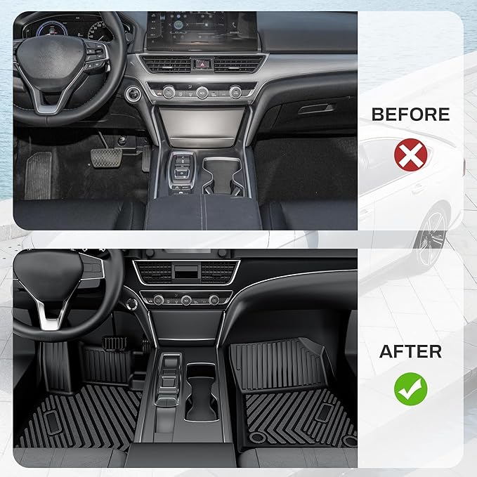 AUTOSAVER88 Floor Mats Fit for 2025 Toyota Tacoma Double Cab, All Weather TPE Floor Liners Custom Fit for 2024 Tacoma Automatic Transmission Non Hybrid, Front&Rear 2 Row Car Mats Accessories, Black