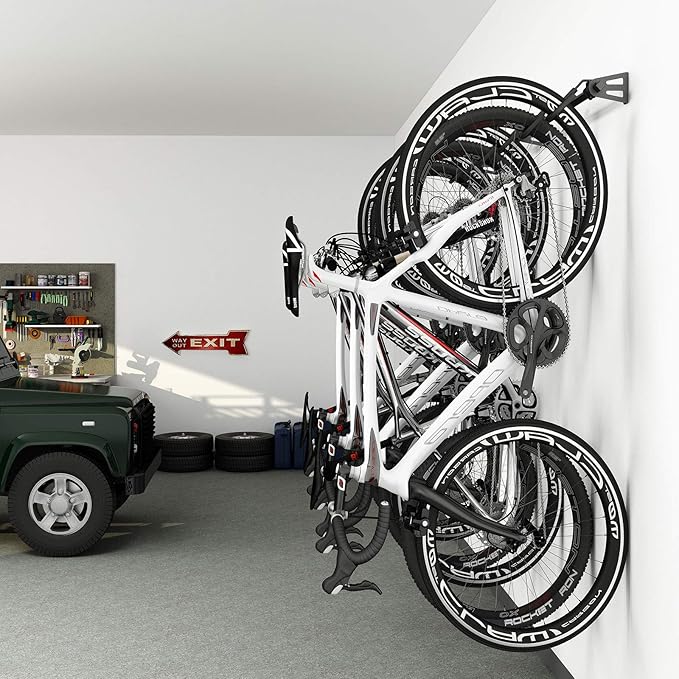 FLEXIMOUNTS 6 Bike Storage Rack, Heavy Duty Wall Mount Hanger for Home & Garage, Holds Up to 300lbs